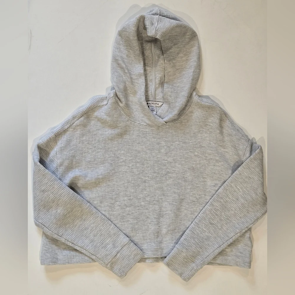 Atheta Coaster Waffle Hoodie in Light Heather Grey Women's Size Small - Picture 6 of 11
